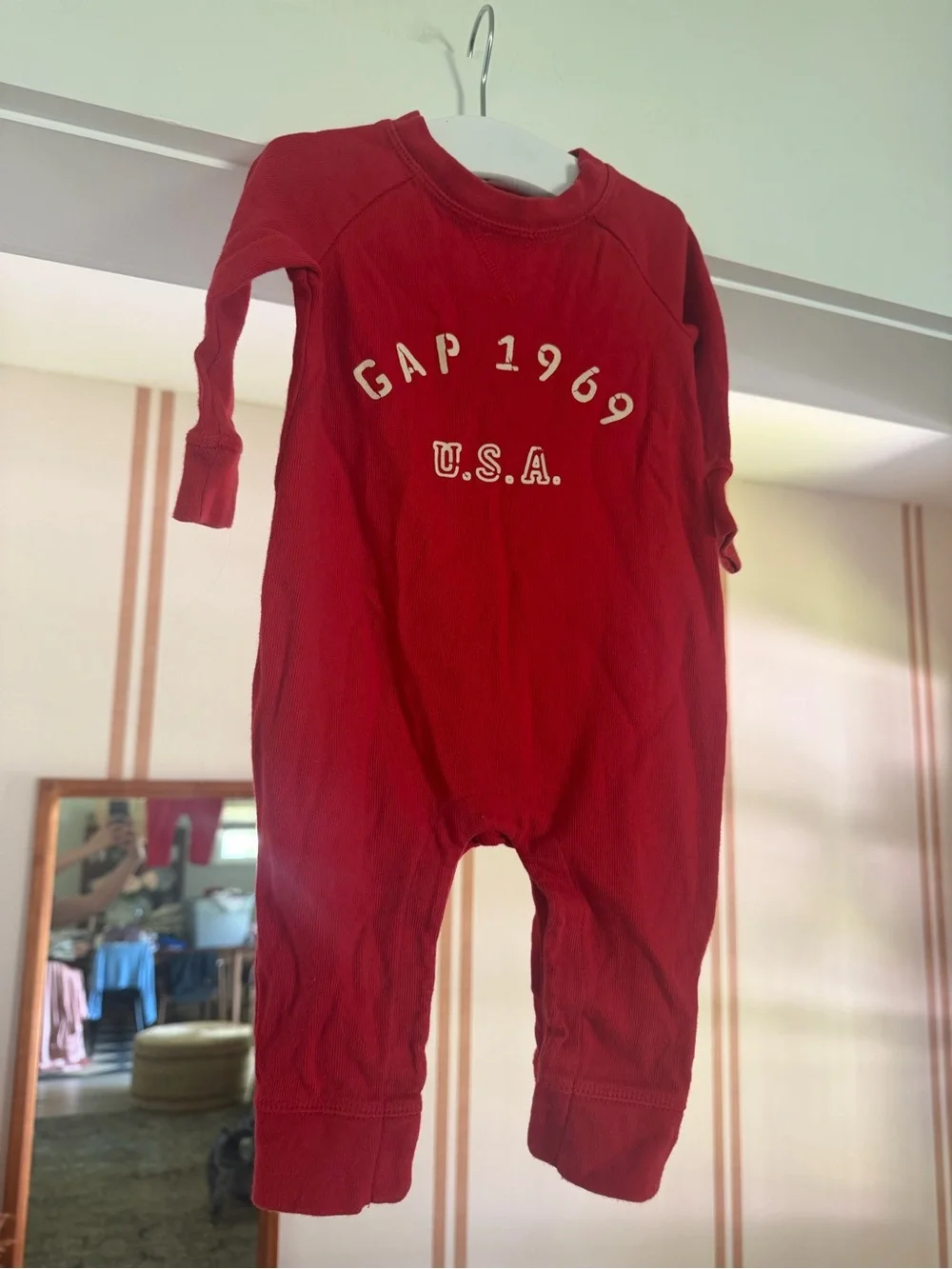 GAP Red 1969 U.S.A. Baby Romper